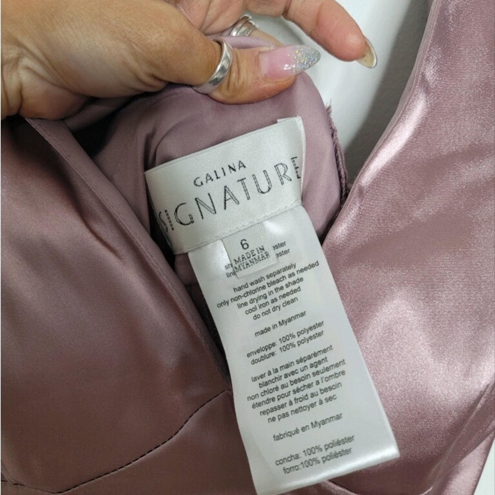 Galina Signature Mauve Charmeuse Flutter-Sleeve A… - image 8